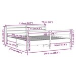 vidaXL Cadre de lit sans matelas 200x200 cm bois massif de pin
