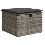 vidaXL Ensemble de Canapé de Jardin 5 Pièces avec Oreillers Rotin Poly Grey