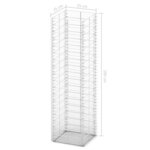 vidaXL Jeu de panier de gabion 3 Pièces Fil galvanisé 25 x 25 x 100 cm