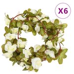 vidaXL Guirlandes de fleurs de Noël 6 Pièces blanc 250 cm