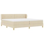 Lit box spring vidaXL avec matelas crème 200x200 cm en tissu
