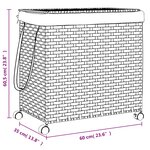 vidaXL Panier à linge avec roulettes marron foncé 60x35x60 5 cm