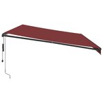 vidaXL Auvent rétractable automatique avec LED bordeaux 600x300 cm