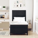 vidaXL Lit à ressorts avec matelas & LED Noir 100x200 cm Tissu