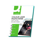 Papier photo q-connect laser semi glacé brillant a4 218g/m2 compatible toutes imprimantes paquet 100 feuilles