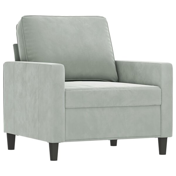 vidaXL Fauteuil Gris clair 60 cm Velours