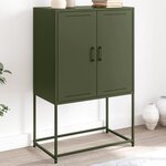 vidaXL Meuble TV vert olive 68x39x60 5 cm acier