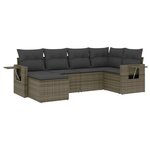 vidaXL Salon de jardin 6 Pièces avec coussins gris résine tressée