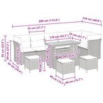 vidaXL Canapés de Jardin 10 pièces avec Coussins Beige Rattan Acacia