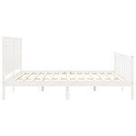 vidaXL Cadre de lit avec tête de lit blanc 200x200 cm bois massif