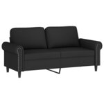 vidaXL Ensemble de canapés 2 Pièces avec coussins Noir Velours