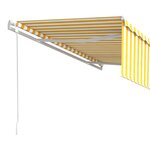 vidaXL Auvent rétractable automatique avec store 5x3 m Jaune et blanc