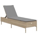 vidaXL Chaises longues avec coussins lot de 2 beige résine tressée
