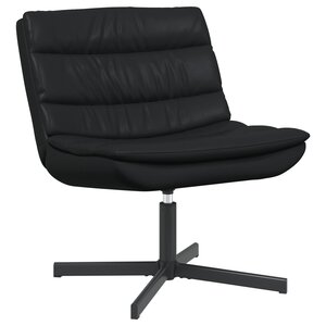 vidaXL Chaise Pivotante Noire Cuir Synthétique avec Base en Métal Moyenne
