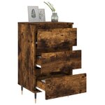 vidaXL Table de chevet chêne fumé 40x35x69 cm bois d’ingénierie