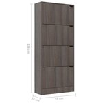 vidaXL Armoire à chaussures 4 portes Chêne sonoma gris Bois ingénierie