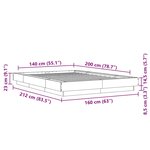 vidaXL Cadre de lit sans matelas chêne fumé 140x200 cm
