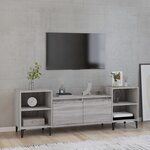 vidaXL Meuble TV Sonoma gris 160x35x55 cm Bois d'ingénierie