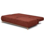 Banquette convertible 3 places MIKA - Velours côtelé Terracotta - Coffre de rangement - 192 x 84 x 93 cm