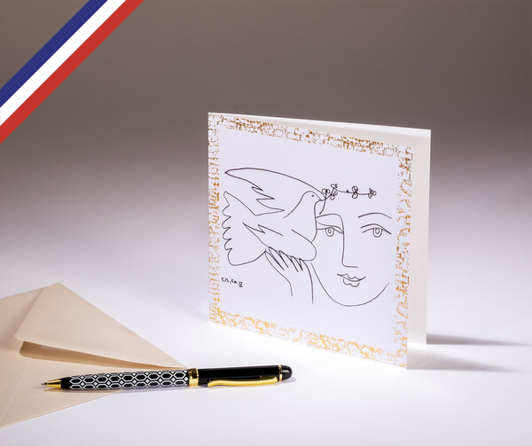 Carte double le musée créée et imprimée en france sur papier certifié fsc - le visage de la paix de pablo picasso