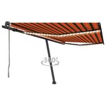 vidaXL Auvent automatique capteur de vent LED 450x350 cm Orange marron