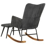 vidaXL Chaise à bascule avec repose-pied Noir vintage Toile