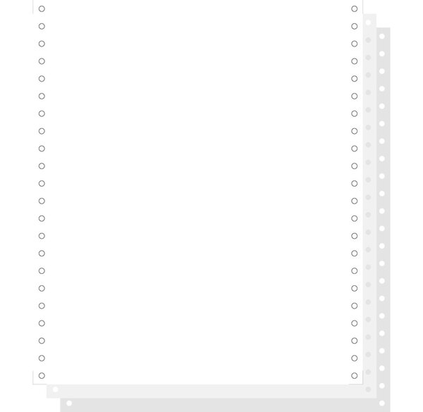 1000 feuilles de listing autocopiantes blanc 240x11' 3plis Détachables Blanc EXACOMPTA