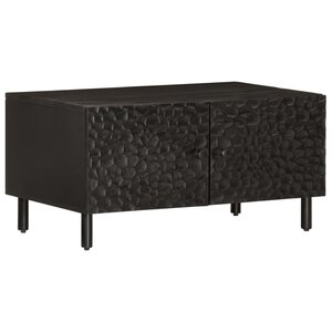 vidaXL Table basse noir 80x50x40 cm bois massif de manguier