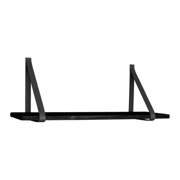 House Nordic Étagère avec sangles en cuir Lila Noir