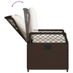 vidaXL Ensemble à manger de jardin et coussins 7 Pièces marron rotin