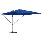 vidaXL Parasol Cantilever Roma avec LEDs Bleu Azur 286x285x270 cm Aluminium