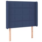 vidaXL Sommier à lattes de lit matelas et LED Bleu 90x190 cm Tissu