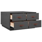 vidaXL Table basse Gris 80x80x45 cm Bois massif de pin