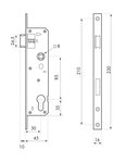 THIRARD - Boitier de serrure encastrable à cylindre pour menuiserie métallique  axe 30mm  inox  bouts carrés