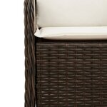vidaXL Ensemble à manger de jardin et coussins 9 Pièces marron poly rotin