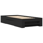 vidaXL Cadre de lit sans matelas noir 90x190 cm bois ingénierie