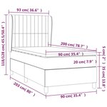 vidaXL Sommier à lattes de lit avec matelas Noir 90x200 cm Tissu
