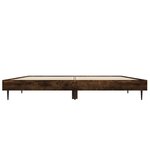 vidaXL Cadre de lit chêne fumé 135x190 cm bois d'ingénierie