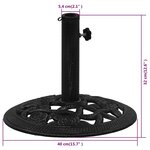 vidaXL Socle de parasol Noir 40x40x32 cm Fonte