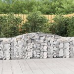 vidaXL Paniers à gabions arqués 15 Pièces 400x30x100/120 cm Fer galvanisé