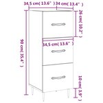 vidaXL Buffet Sonoma gris 34 5x34x90 cm Bois d'ingénierie