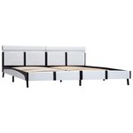 vidaXL Cadre de lit avec LED Blanc Similicuir 180 x 200 cm