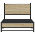 vidaXL Cadre de lit en métal sans matelas chêne sonoma 100x190 cm