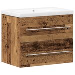 vidaXL Meuble de Salle de Bain avec Lavabo Intégré Bois Ancien Bois Ingénierie