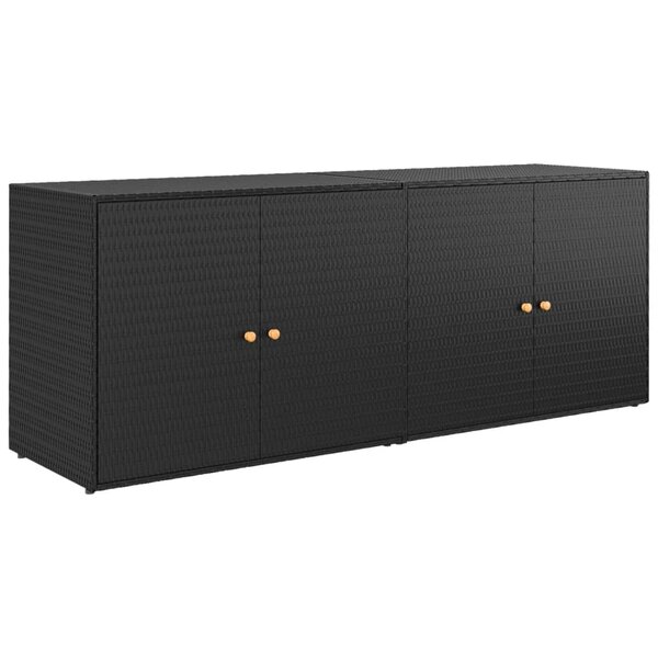 vidaXL Armoire de rangement jardin Noir 198x55 5x80 cm Résine tressée
