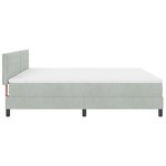 Lit à ressorts vidaXL avec matelas et lumière LED Gris clair 200x200 cm Velours