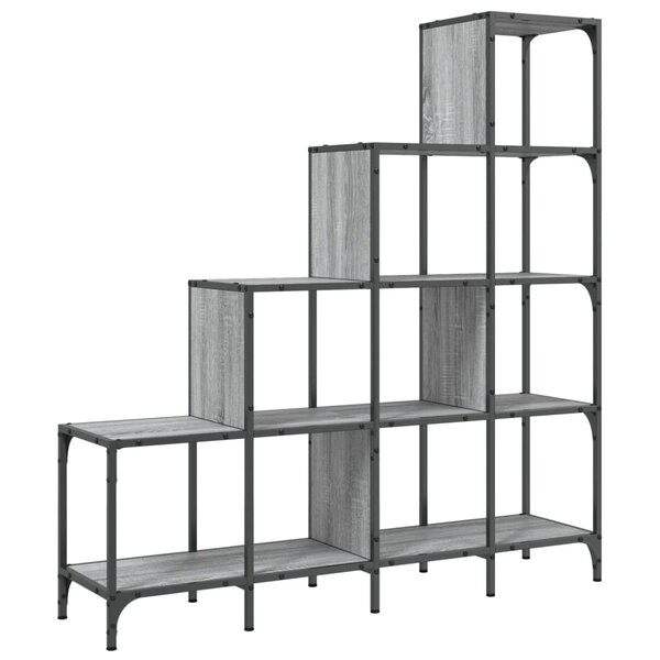 vidaXL Bibliothèque sonoma gris 122x30x132 cm bois ingénierie et métal