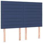 vidaXL Sommier à lattes de lit et matelas et LED Bleu 140x190 cm Tissu