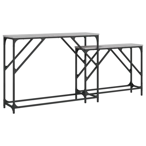 vidaXL Tables console gigognes 2 Pièces sonoma gris bois d'ingénierie