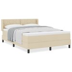 Lit à Ressorts vidaXL avec Matelas Crème 160x200 cm Tissu
